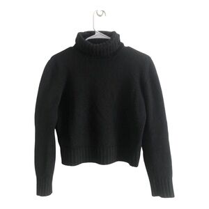Loro Piano Vintage Black Cashmere Turtleneck Sweater 42 (US 10/12) Made In Italy